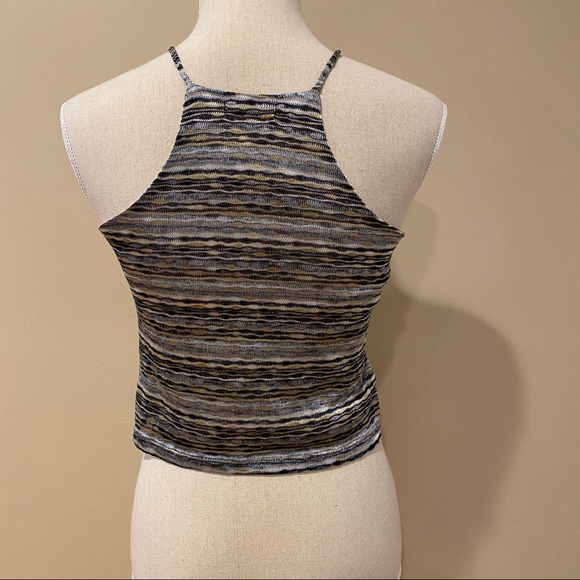 Bar III Dusty Olive Jacquard Top (XS) - Picture 6 of 12